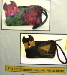 7 x 10'' KITTY CLUTCH ZIPPERED CAT BAG,WRIST STRAP PATTERN